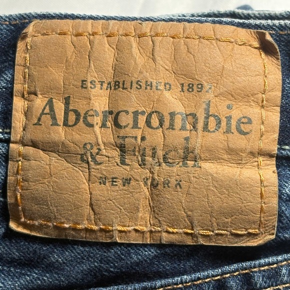 Abercrombie & Fitch Baxter Low Rise Slim Boot Jeans Mens 34x32 Blue Button Fly - Picture 15 of 16